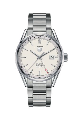 TAG Heuer Calibre 7 Twin Time Stainless Steel / Silver / Bracelet